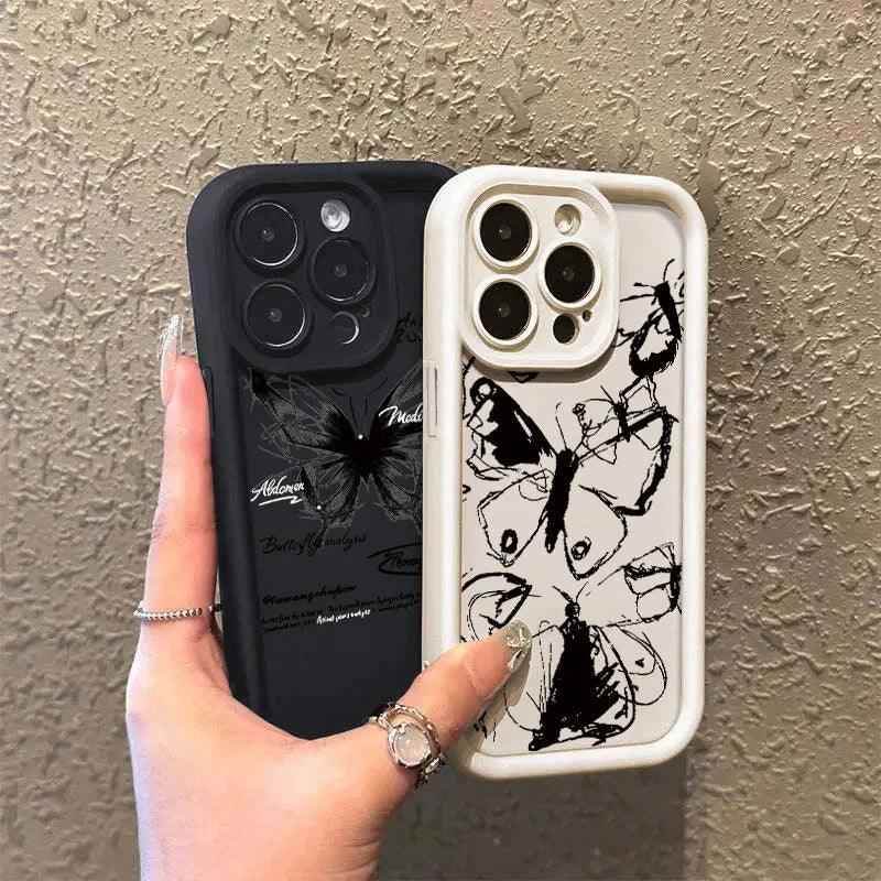 TSP118 Cute Phone Cases For iPhone 15, 14, 13, 12, 11 Pro Max, XS, XR, X, 8, 7 Plus, SE2, 14Pro, and 15Pro - Butterfly Bumper Cover - Touchy Style