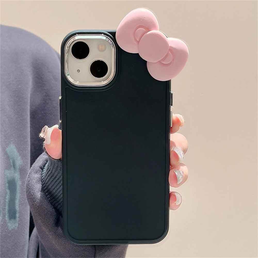 TSP12 Cute Phone Cases for iPhone 14, 15, 13, 12 Pro Max, 11 X, XS, XR, 7, and 8 Plus - 3D Bow Cartoon Cover - Touchy Style