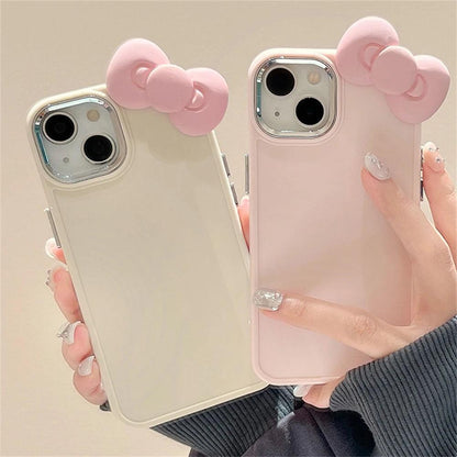 TSP12 Cute Phone Cases for iPhone 14, 15, 13, 12 Pro Max, 11 X, XS, XR, 7, and 8 Plus - 3D Bow Cartoon Cover - Touchy Style