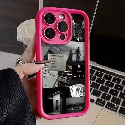 TSP121 Cute Phone Cases For iPhone 16 15 14 13 12 11 Pro Max XS XR X 8 7 Plus SE2 14Pro 15Pro - Daily Life Silhouette Pattern - Touchy Style