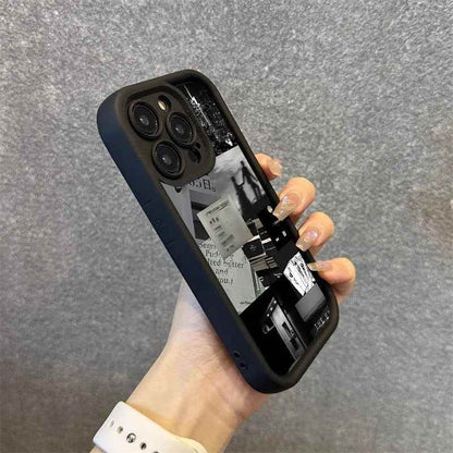 TSP121 Cute Phone Cases For iPhone 16 15 14 13 12 11 Pro Max XS XR X 8 7 Plus SE2 14Pro 15Pro - Daily Life Silhouette Pattern - Touchy Style