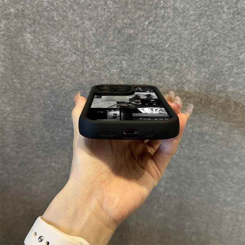 TSP121 Cute Phone Cases For iPhone 16 15 14 13 12 11 Pro Max XS XR X 8 7 Plus SE2 14Pro 15Pro - Daily Life Silhouette Pattern - Touchy Style