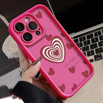 TSP122 Cute Phone Cases For iPhone 15, 14, 13, 12, 11, Pro Max, XS, XR, X, 8, 7 Plus, SE2, 14Pro, and 15Pro - Matte Red Hearts Pattern - Touchy Style