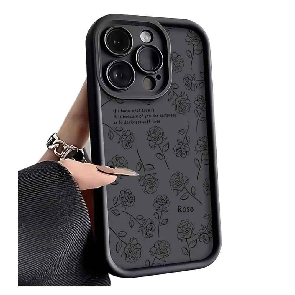 TSP123 Cute Phone Cases For iPhone 13,15, 11, 12, Pro Max, XS, XR, X, 8, 7 Plus, SE2, 14Pro and 15Pro - Rose Soft Cover - Touchy Style