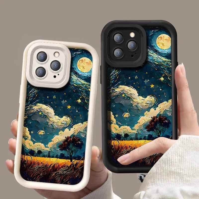 TSP132 Cute Phone Cases For iPhone 15, 14, 13, 12, 11 Pro Max, XS, XR, X, 8, 7 Plus, SE2, 14Pro, and 15Pro - Starry Sky Pattern - Touchy Style