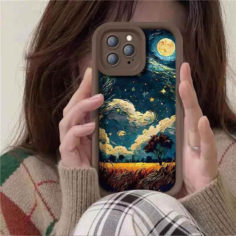 TSP132 Cute Phone Cases For iPhone 15, 14, 13, 12, 11 Pro Max, XS, XR, X, 8, 7 Plus, SE2, 14Pro, and 15Pro - Starry Sky Pattern - Touchy Style