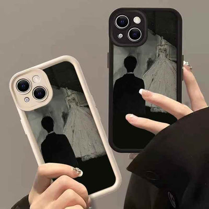 TSP133 Cute Phone Cases For iPhone 15, 14, 13, 12, 11, Pro Max, XS, XR, X, 8, 7 Plus, and SE2 - Couple Wedding Dress Pattern - Touchy Style