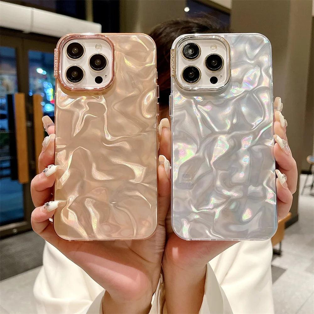 TSP14 Cute Phone Cases for iPhone 15, 14, 13, 12, 11 Pro Max, XR, X, XS Max, and 15 Plus - Laser Electroplated Cover - Touchy Style