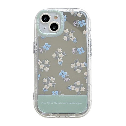 TSP16 Cute Phone Cases for iPhone 11, 12, 13, 14, or 15 Pro Max - Flowers Makeup Mirror Hard Back Cover - Touchy Style