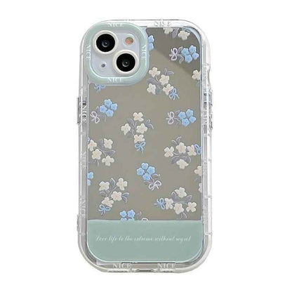 TSP16 Cute Phone Cases for iPhone 11, 12, 13, 14, or 15 Pro Max - Flowers Makeup Mirror Hard Back Cover - Touchy Style