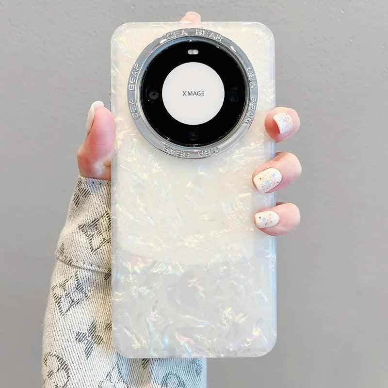 TSP167 Cute Phone Cases for Huawei P70, P60, P50, P40, Mate 60, 50, 40, and 30 Pro Plus - Luxury Laser Flower Shockproof Cover - Touchy Style