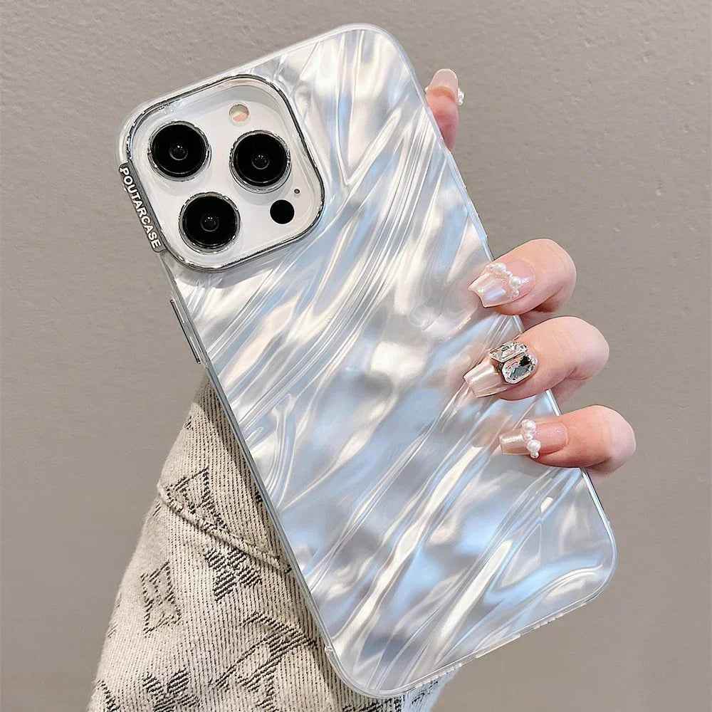 TSP177 Cute Phone Cases For iPhone 15, 14, 13, 12, or 11 Pro Max Plus - 3D Tin Foil Pleated - Touchy Style