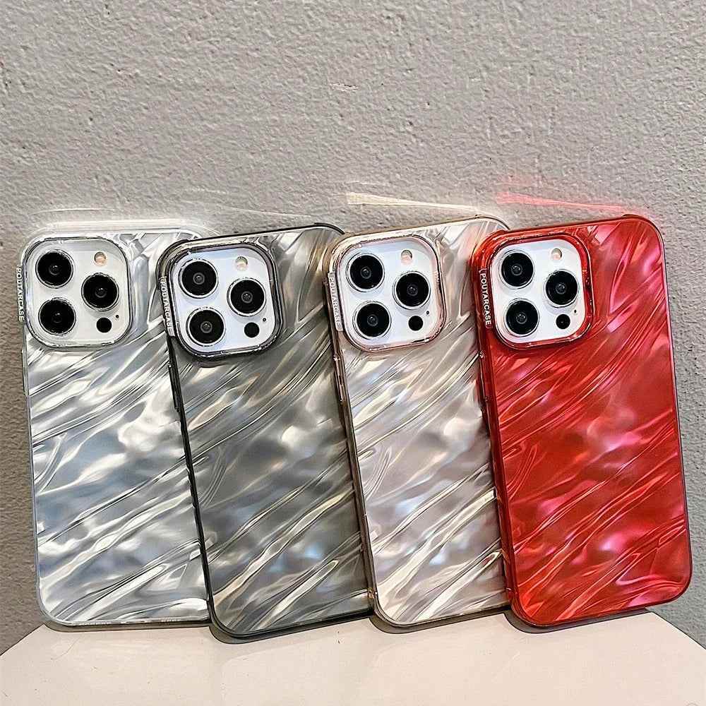 TSP177 Cute Phone Cases For iPhone 15, 14, 13, 12, or 11 Pro Max Plus - 3D Tin Foil Pleated - Touchy Style