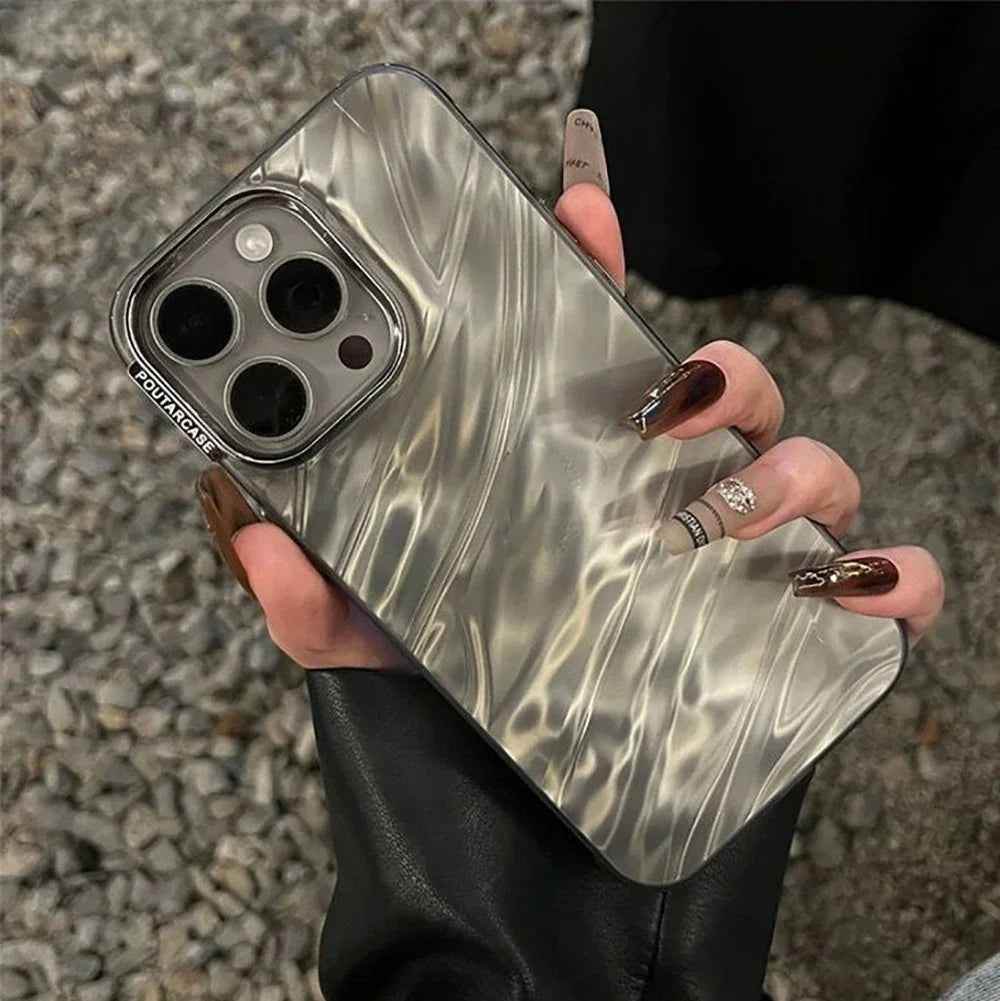 TSP177 Cute Phone Cases For iPhone 15, 14, 13, 12, or 11 Pro Max Plus - 3D Tin Foil Pleated - Touchy Style
