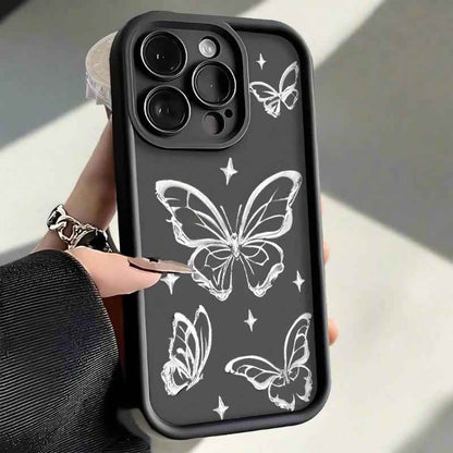TSP178 Cute Phone Cases For iPhone 14, 13, 12, 11, 15 Pro Max, XS, XR, X, 8, 7 Plus, SE2, 14Pro, and 15Pro - Butterfly Pattern - Touchy Style