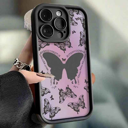 TSP189 Cute Phone Cases for iPhone 14, 13, 12, 11, 15 Pro Max, XS, XR, X, 8, 7 Plus, SE2, 14Pro, and 15Pro - Butterfly Pattern, Soft Cover - Touchy Style