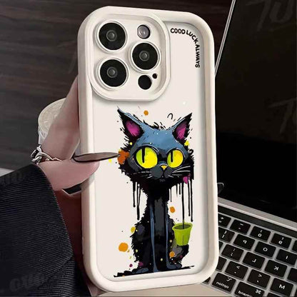 TSP193 Cute Phone Cases For iPhone 15, 14, 13, 12, 11 Pro Max, XS, XR, X, 8, 7 Plus, SE2, 14Pro, and 15Pro - Funny Cat Pattern - Touchy Style