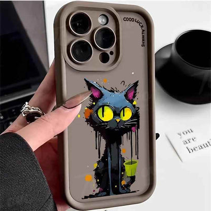 TSP193 Cute Phone Cases For iPhone 15, 14, 13, 12, 11 Pro Max, XS, XR, X, 8, 7 Plus, SE2, 14Pro, and 15Pro - Funny Cat Pattern - Touchy Style