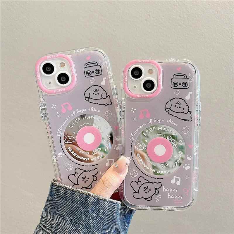 TSP20 Cute Phone Cases for iPhone 15 Pro Max, 14, 13, 12, or 11 - Cartoon Puppy and Dog Mirror Back Cover - Touchy Style