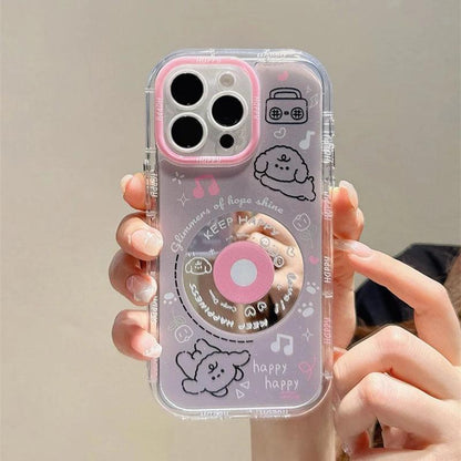 TSP20 Cute Phone Cases for iPhone 15 Pro Max, 14, 13, 12, or 11 - Cartoon Puppy and Dog Mirror Back Cover - Touchy Style