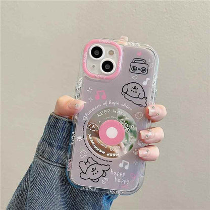 TSP20 Cute Phone Cases for iPhone 15 Pro Max, 14, 13, 12, or 11 - Cartoon Puppy and Dog Mirror Back Cover - Touchy Style