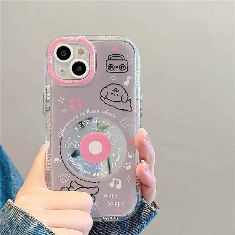 TSP20 Cute Phone Cases for iPhone 15 Pro Max, 14, 13, 12, or 11 - Cartoon Puppy and Dog Mirror Back Cover - Touchy Style