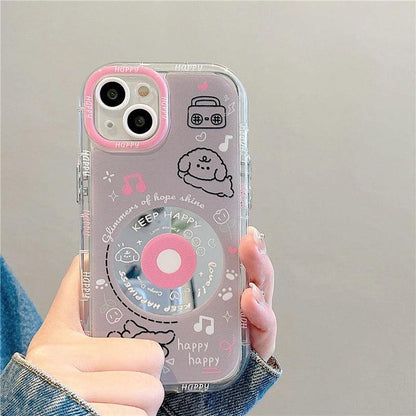 TSP20 Cute Phone Cases for iPhone 15 Pro Max, 14, 13, 12, or 11 - Cartoon Puppy and Dog Mirror Back Cover - Touchy Style