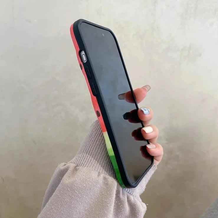 TSP21 Cute Phone Cases for iPhone 11, 12, 13, 14, and 15 Pro Max - Watermelon Smile Pattern - Wavy Cover - Touchy Style