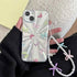 TSP3 Cute Phone Case for iPhone 15, 14, 13, and 12 Pro Max - Laser Colorful Pattern and Pearl Bow Bracelet - Touchy Style