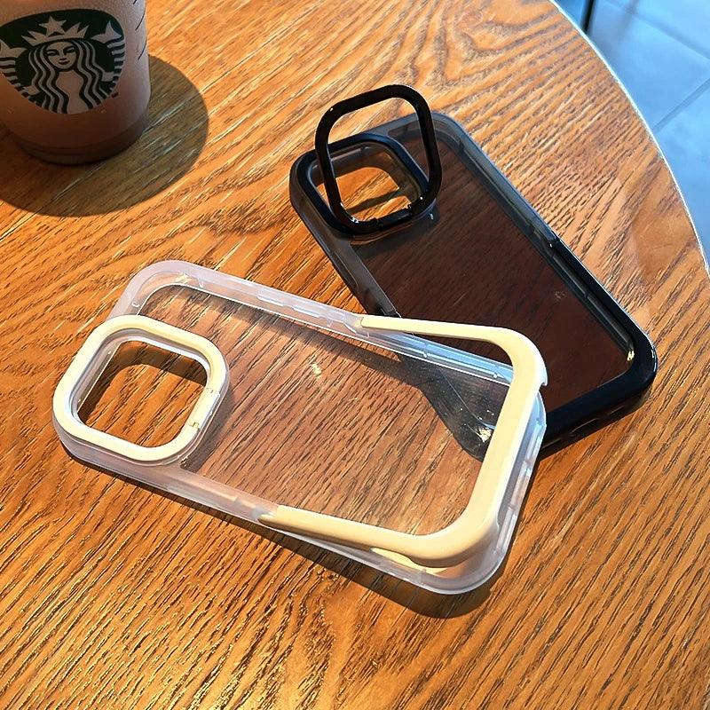 TSP30 Cute Phone Cases for iPhone 11, 12, 13, 14, 15, Pro Max, X, Xs Max, 7, and 8 Plus - With Luxury Transparent Stand Holder - Touchy Style