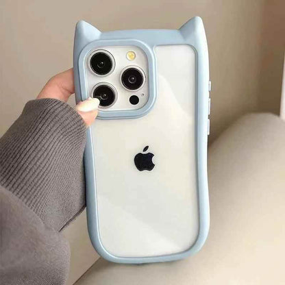 TSP38 Cute Phone Cases For iPhone 11, 12, 13, 14, 15 Pro Max - Soft Silicone Cat Ear Design - Bumper Cover - Touchy Style