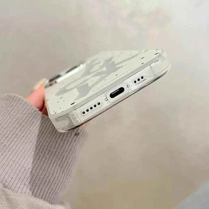 TSP39 Cute Phone Cases for iPhone 11, 12, 13, 14, and 15 Pro Max - White Lucky letter - Plating Back Cover - Touchy Style