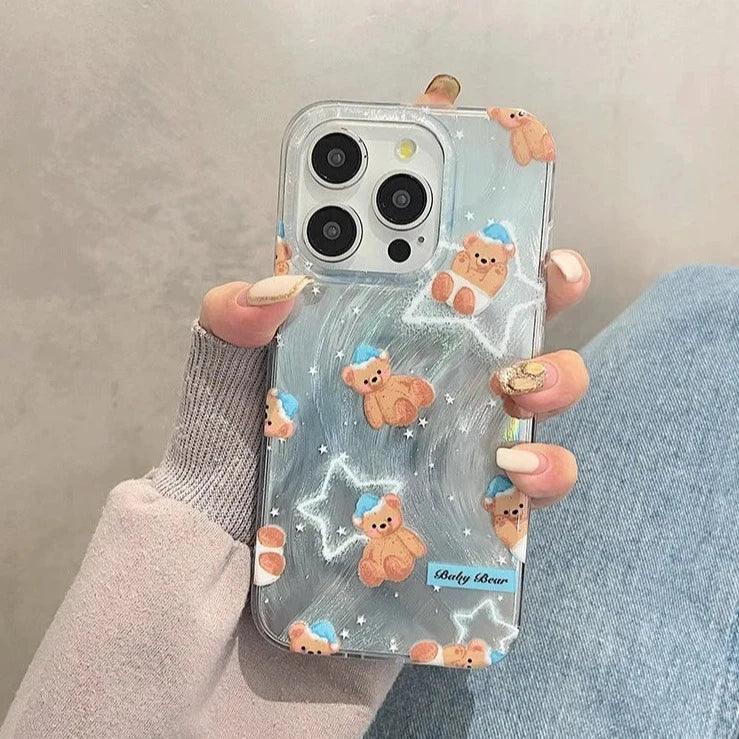 TSP40 Cute Phone Cases For iPhone 15 Pro Max, 14, 13, 12, and 11 - Cartoon Bear Cover - Touchy Style