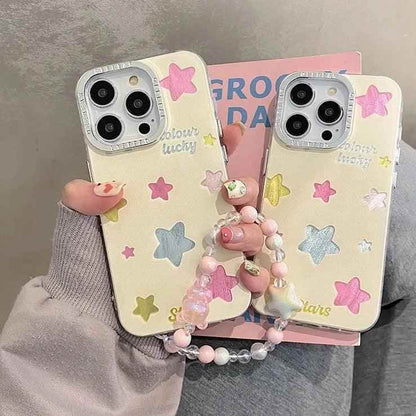 TSP43 Cute Phone Cases For iPhone 11, 12, 13, 14, and 15 Pro Max - Colorful Stars Design - Touchy Style