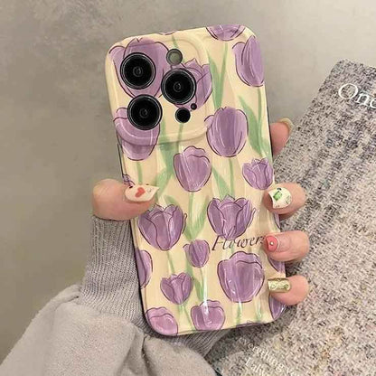 TSP45 Cute Phone Cases For iPhone 11, 12, 13, 14, and 15 Pro Max - Beautiful Tulip Flower - Touchy Style