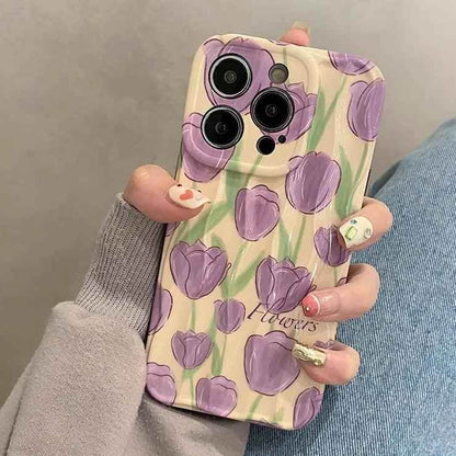 TSP45 Cute Phone Cases For iPhone 11, 12, 13, 14, and 15 Pro Max - Beautiful Tulip Flower - Touchy Style