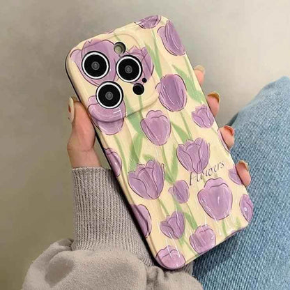 TSP45 Cute Phone Cases For iPhone 11, 12, 13, 14, and 15 Pro Max - Beautiful Tulip Flower - Touchy Style