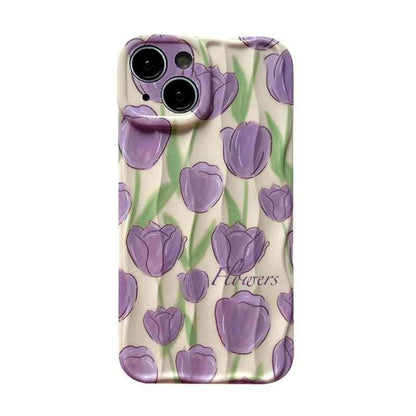 TSP45 Cute Phone Cases For iPhone 11, 12, 13, 14, and 15 Pro Max - Beautiful Tulip Flower - Touchy Style