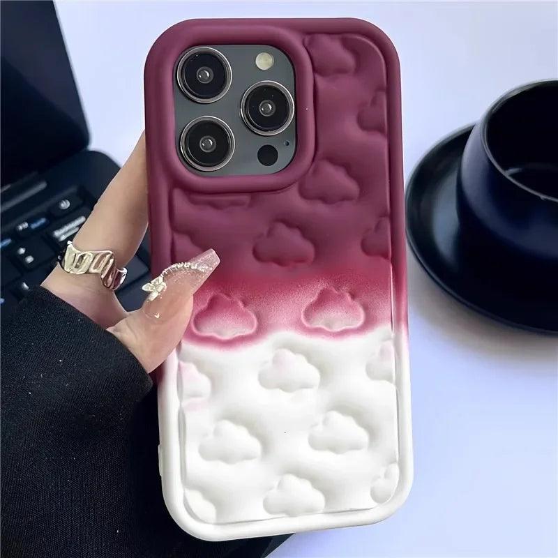 TSP48 Cute Phone Cases For iPhone 11, 15 Pro Max, Plus, XR, and XS Max - Gradual Colorful Clouds - Touchy Style