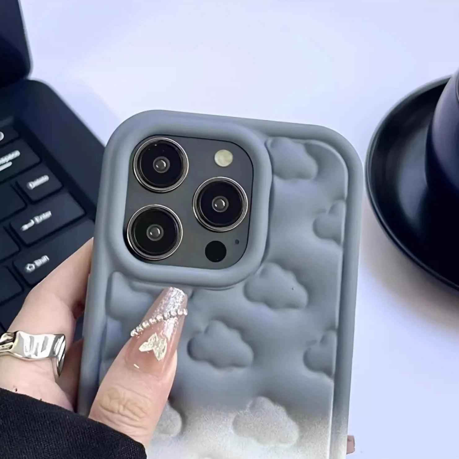 TSP48 Cute Phone Cases For iPhone 11, 15 Pro Max, Plus, XR, and XS Max - Gradual Colorful Clouds - Touchy Style