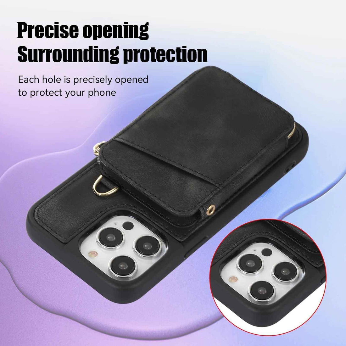 TSP52 Cute Phone Cases For iPhone 14 Pro Max, 15, 13, 12, and 11 - Leather Wallet - Crossbody Cover - Touchy Style