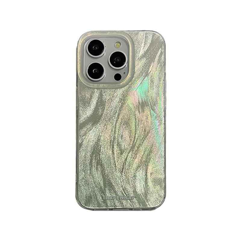 TSP64 Cute Phone Case for iPhone 11, 12, 13, 14, 15 Pro Max, and 15 Plus - Stylish Laser Gradient Feather Pattern - Touchy Style
