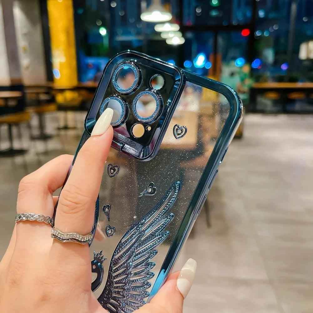 TSP8 Cute Phone Case for iPhone 15, 14, 13, 12 Pro Max, 15 Pro, and 11 - Angel Wings Transparent Cover - Touchy Style