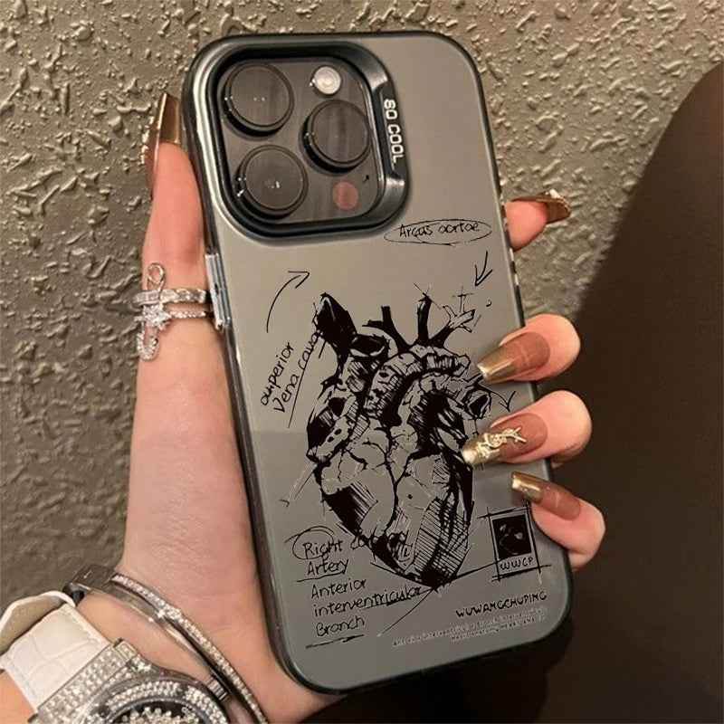 TSP82 Cute Phone Cases For iPhone 16, 15 Pro Max, 11, 12, 13, 14, 15 Pro, XS, XR, and X - Creative Cardiovascular Model Heart - Touchy Style