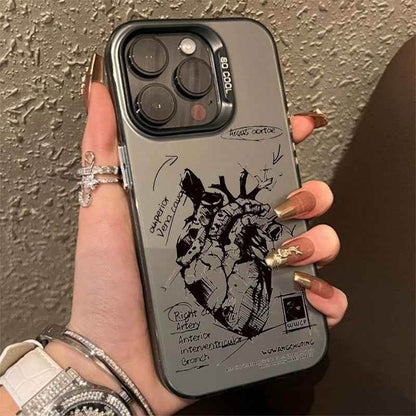 TSP82 Cute Phone Cases For iPhone 16, 15 Pro Max, 11, 12, 13, 14, 15 Pro, XS, XR, and X - Creative Cardiovascular Model Heart - Touchy Style