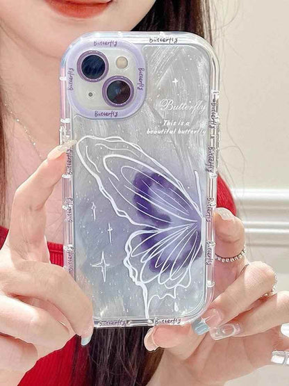 TSP86 Cute Phone Cases For iPhone 14, 13, 11, 15 Pro Max, 12 Pro, XS, XR, X, 8, and 7 Plus, and 14Pro and 13Pro - Transparent Girly Pattern - Touchy Style