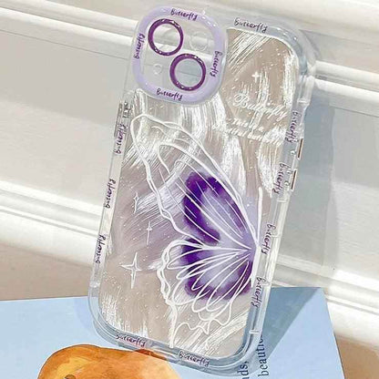 TSP86 Cute Phone Cases For iPhone 14, 13, 11, 15 Pro Max, 12 Pro, XS, XR, X, 8, and 7 Plus, and 14Pro and 13Pro - Transparent Girly Pattern - Touchy Style