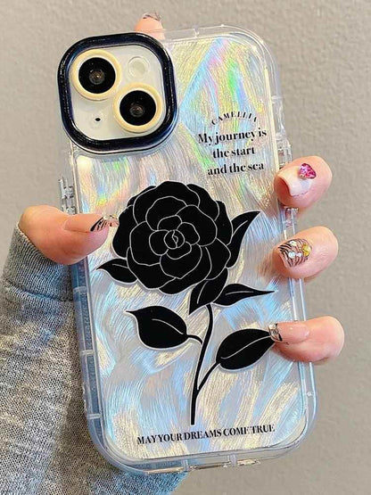 TSP87 Cute Phone Cases For iPhone 15 Pro Max, 14, 13, 11, or 12 - Glitter Silver Gradient Cover - Touchy Style