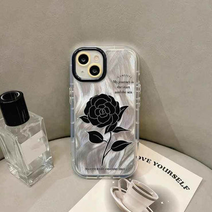 TSP87 Cute Phone Cases For iPhone 15 Pro Max, 14, 13, 11, or 12 - Glitter Silver Gradient Cover - Touchy Style