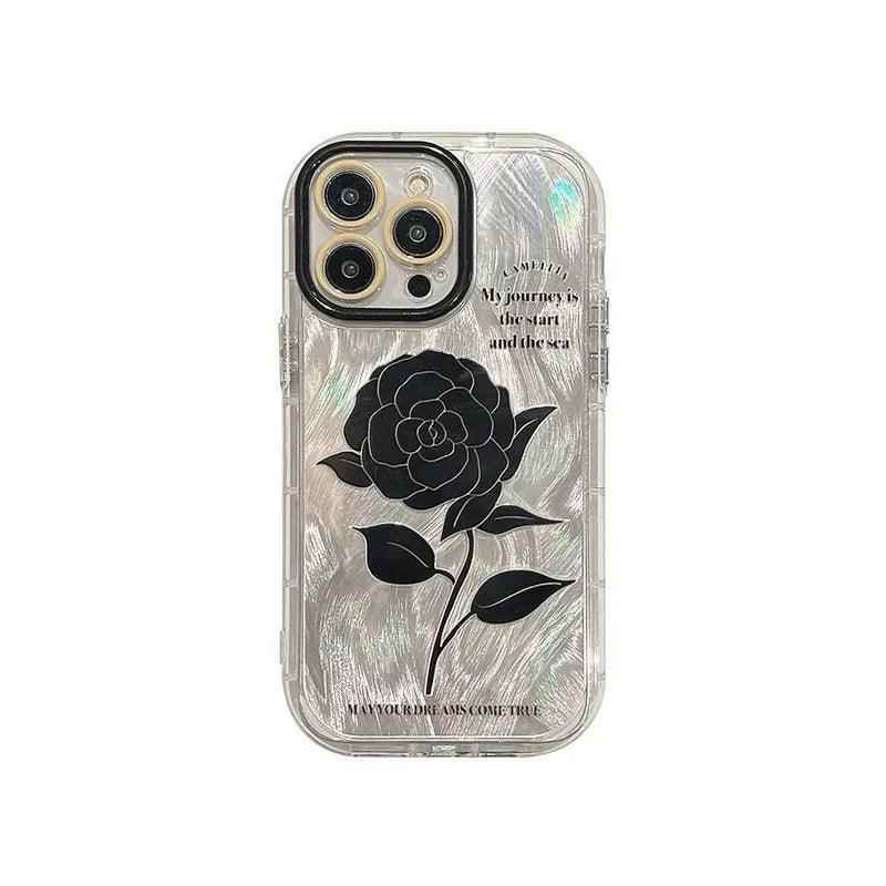 TSP87 Cute Phone Cases For iPhone 15 Pro Max, 14, 13, 11, or 12 - Glitter Silver Gradient Cover - Touchy Style